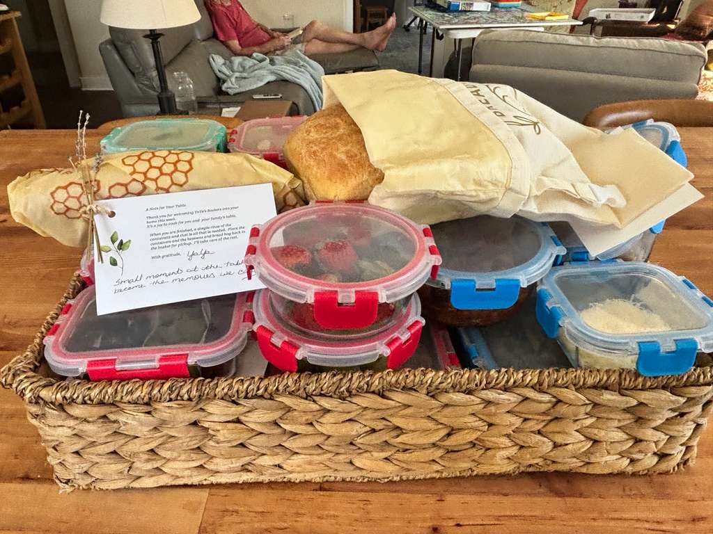 A thoughtfully prepared new baby basket from YaYa's Baskets